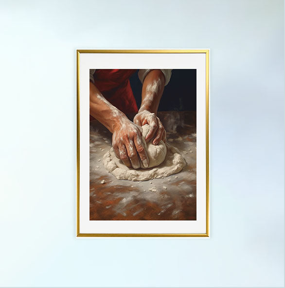 パンのアートポスター金フレームあり