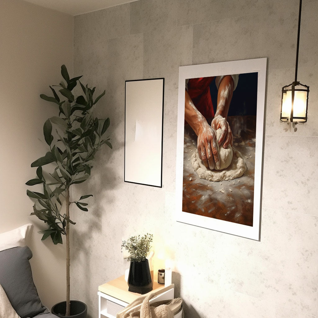 パンのアートポスター廊下配置イメージ