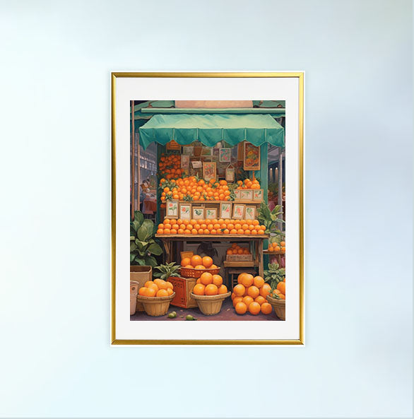 パンのアートポスター金フレームあり