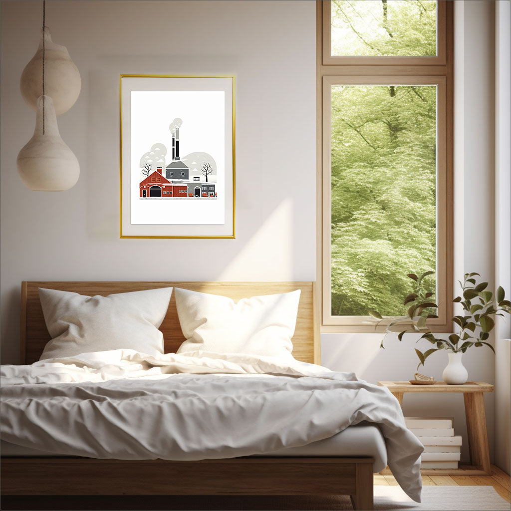 ビール醸造所のアートポスター寝室配置イメージ