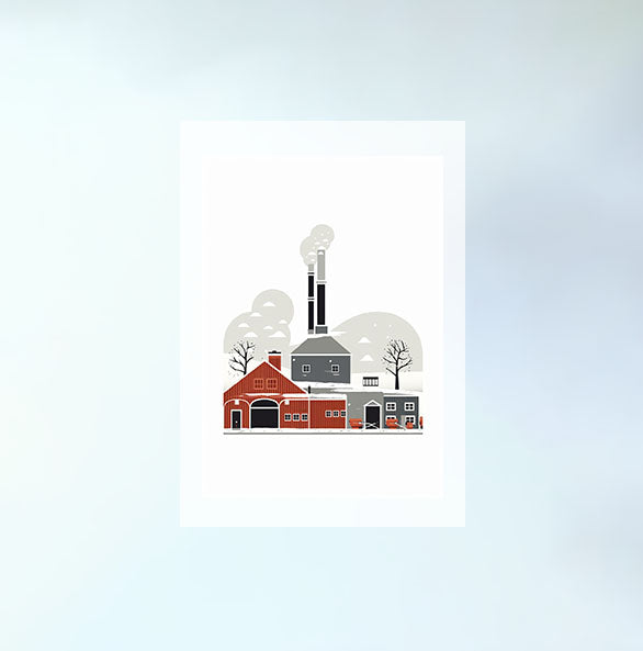 ビール醸造所のアートポスター原画のみ設置イメージ