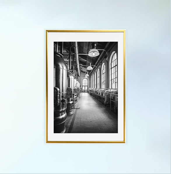 ビール醸造所のアートポスター金フレームあり