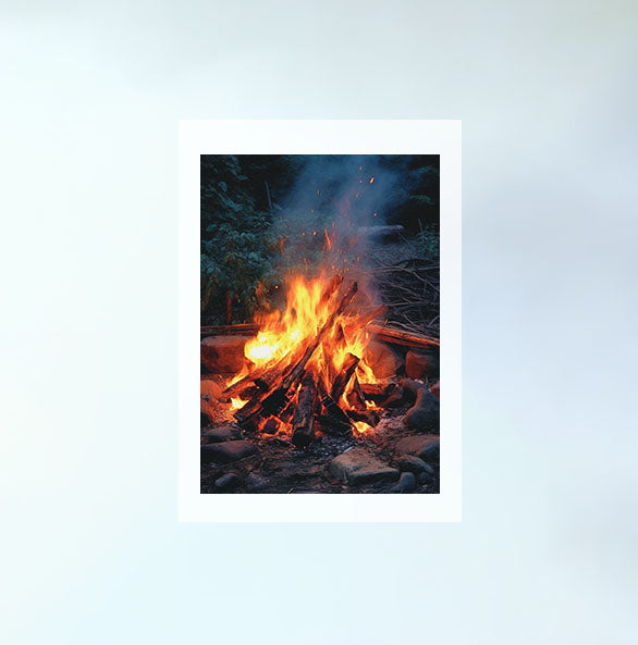 キャンプファイヤーのアートポスター原画のみ設置イメージ
