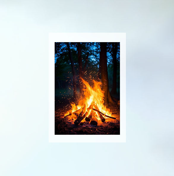 キャンプファイヤーのアートポスター原画のみ設置イメージ