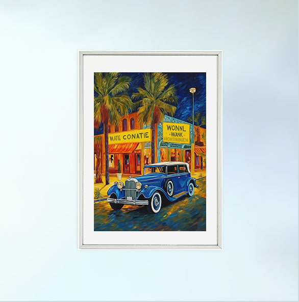 車のアートポスター銀フレームあり