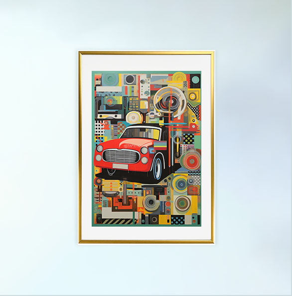 車のアートポスター金フレームあり