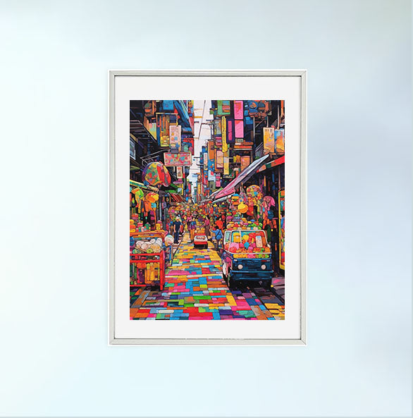 車のアートポスター銀フレームあり