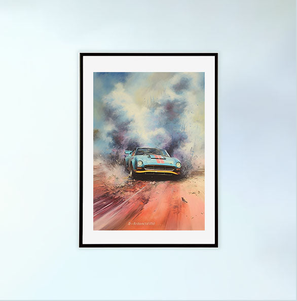 車のアートポスター黒フレームあり