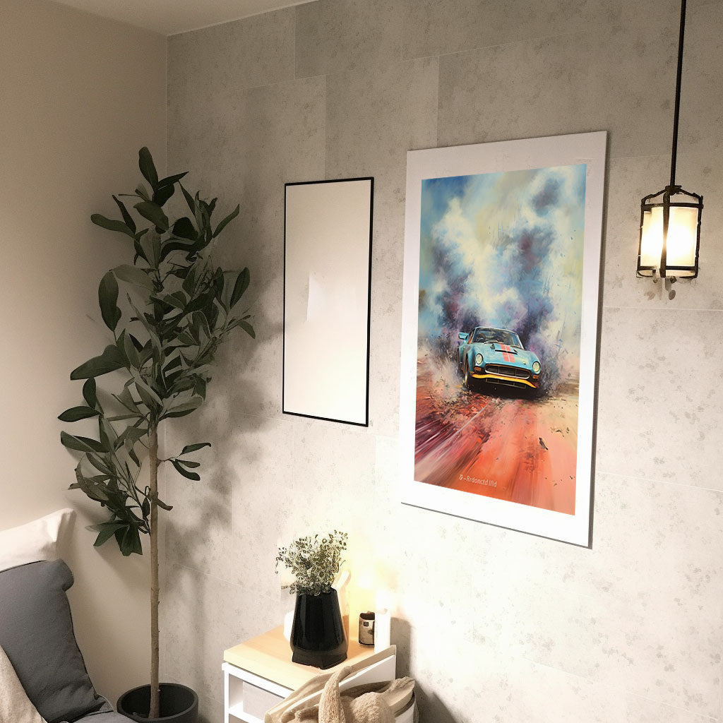 車のアートポスター廊下配置イメージ