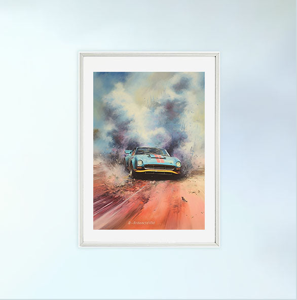 車のアートポスター白フレームあり