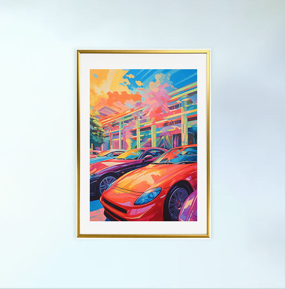 車のアートポスター金フレームあり
