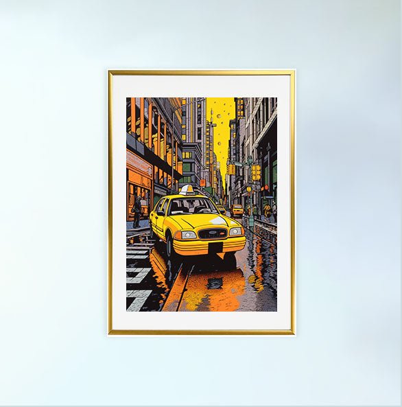 車のアートポスター金フレームあり