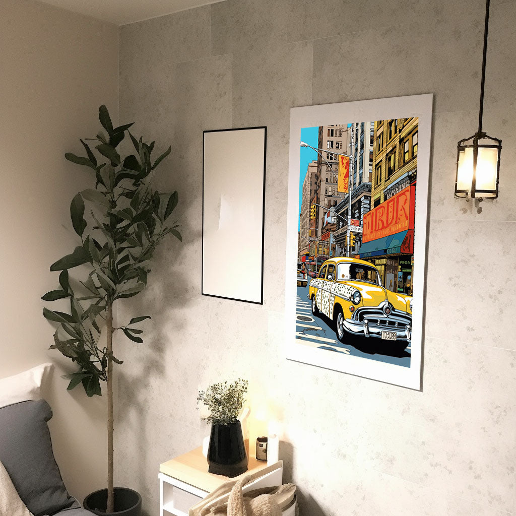 車のアートポスター廊下配置イメージ