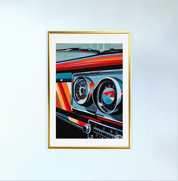 車のアートポスター金フレームあり