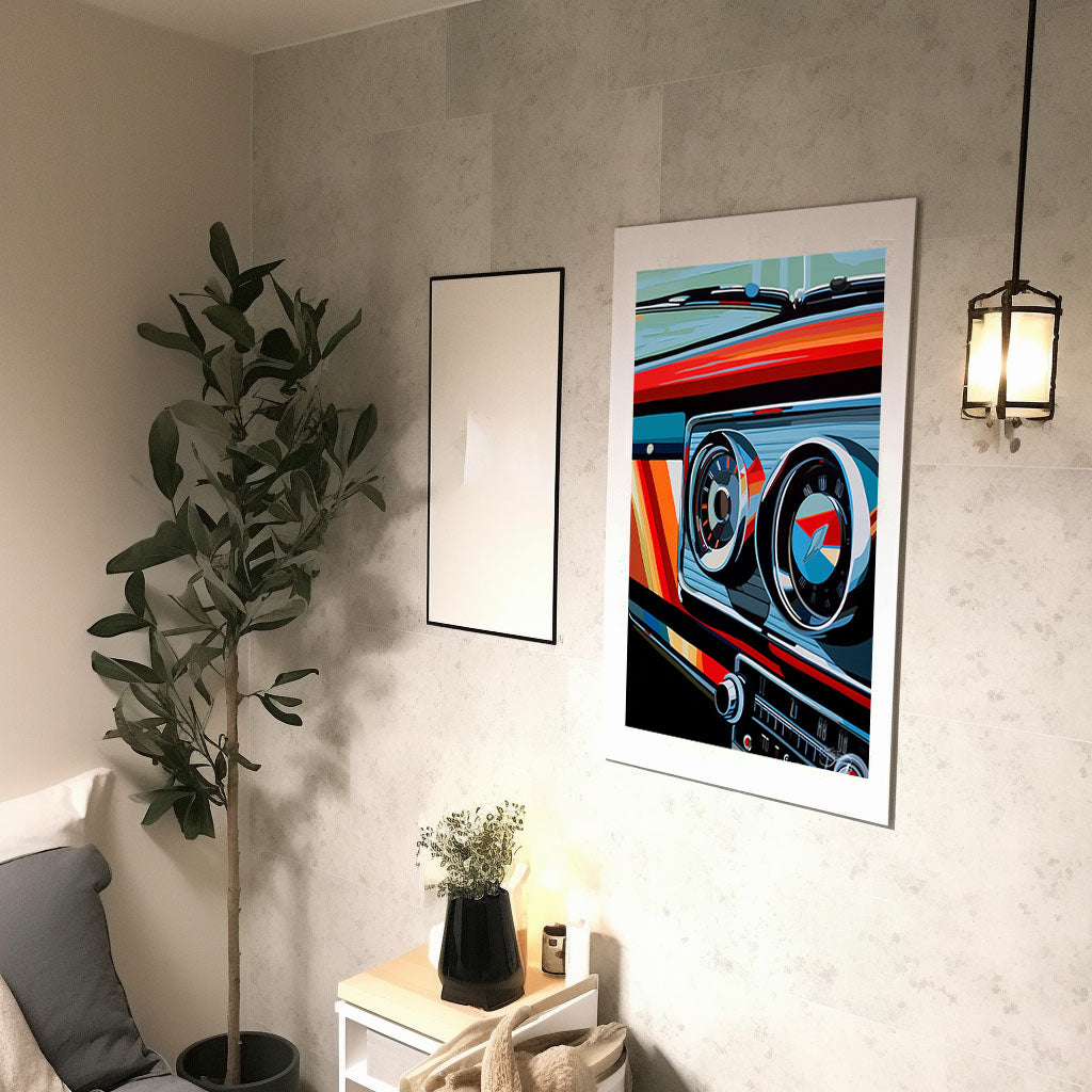 車のアートポスター廊下配置イメージ