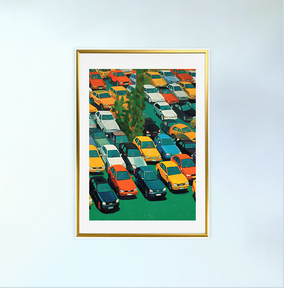 車のアートポスター金フレームあり