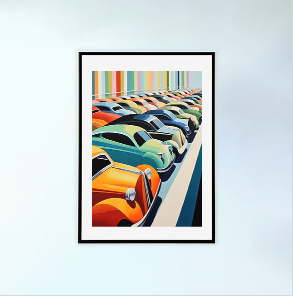 車のアートポスター黒フレームあり