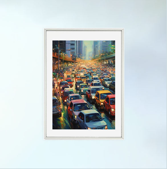車のアートポスター銀フレームあり