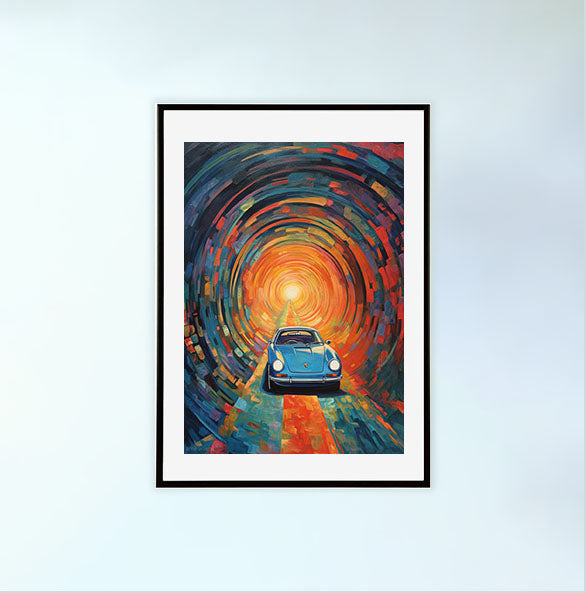 車のアートポスター黒フレームあり