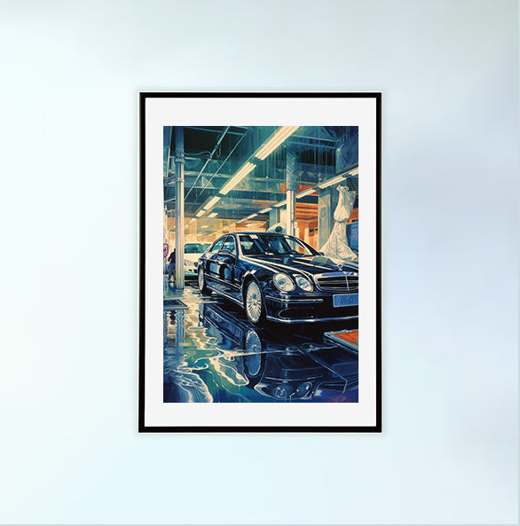 車のアートポスター黒フレームあり