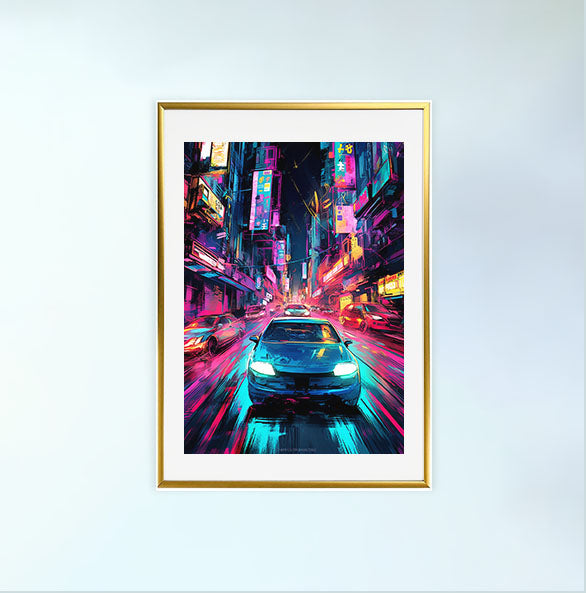 車のアートポスター金フレームあり