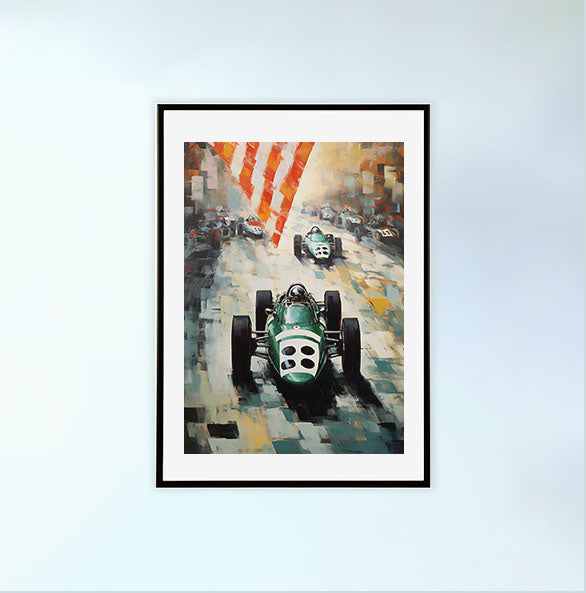 車のアートポスター黒フレームあり