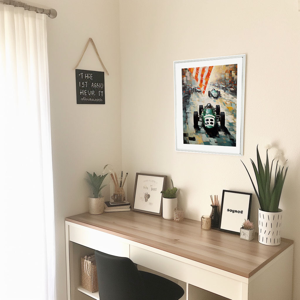 車のアートポスター机配置イメージ