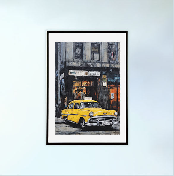 車のアートポスター黒フレームあり