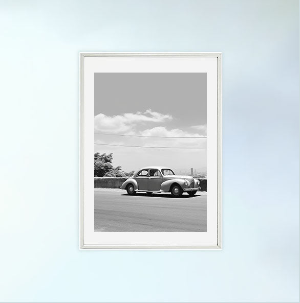 車のアートポスター白フレームあり