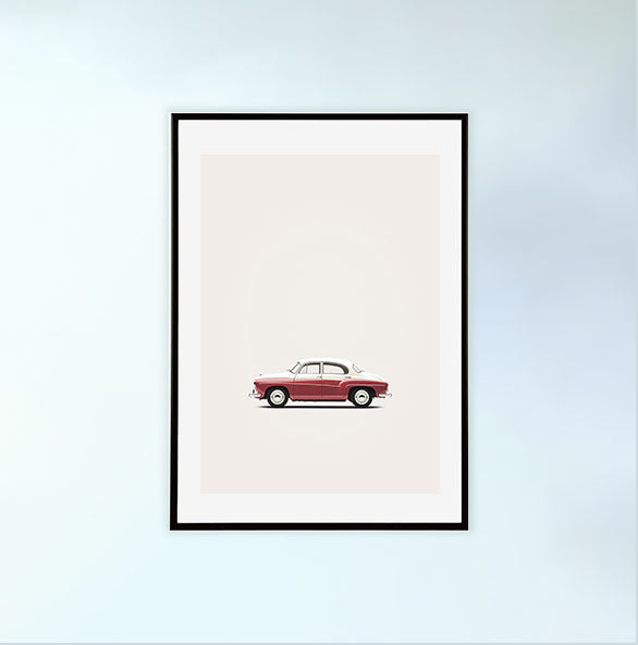 車のアートポスター黒フレームあり