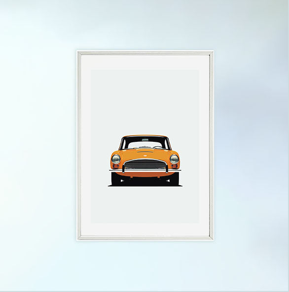 車のアートポスター白フレームあり