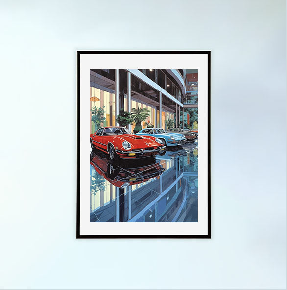 車のアートポスター黒フレームあり