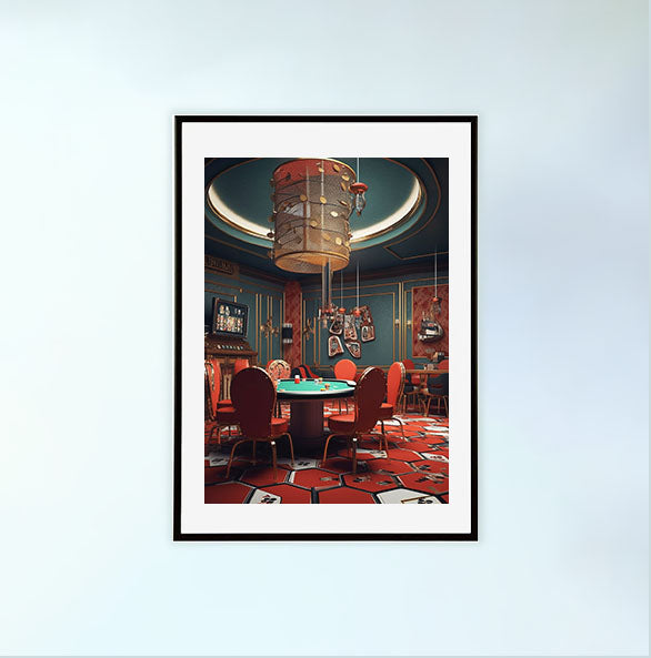 カジノのアートポスター黒フレームあり