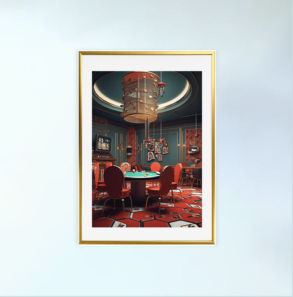 カジノのアートポスター金フレームあり