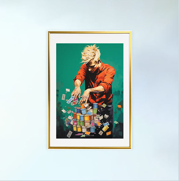 カジノのアートポスター金フレームあり