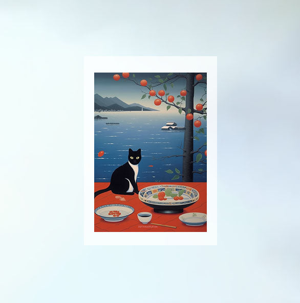 猫のアートポスター原画のみ設置イメージ