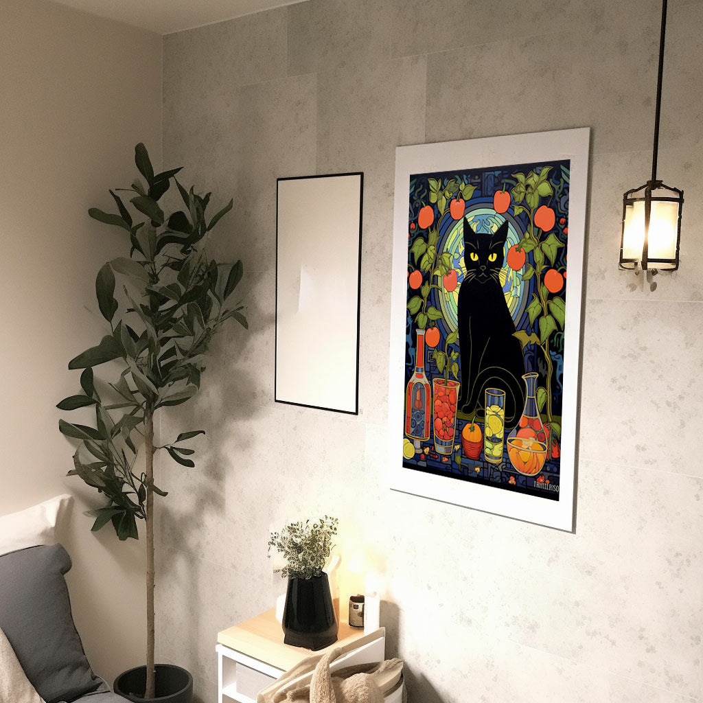 猫のアートポスター廊下配置イメージ