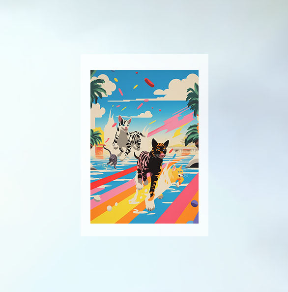 猫のアートポスター原画のみ設置イメージ