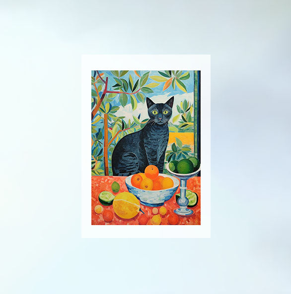 猫のアートポスター原画のみ設置イメージ