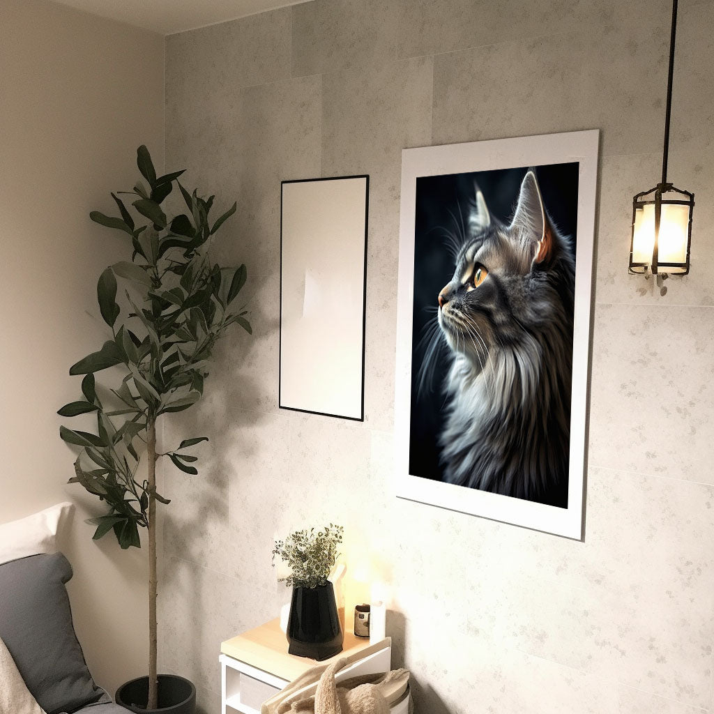 猫のアートポスター廊下配置イメージ