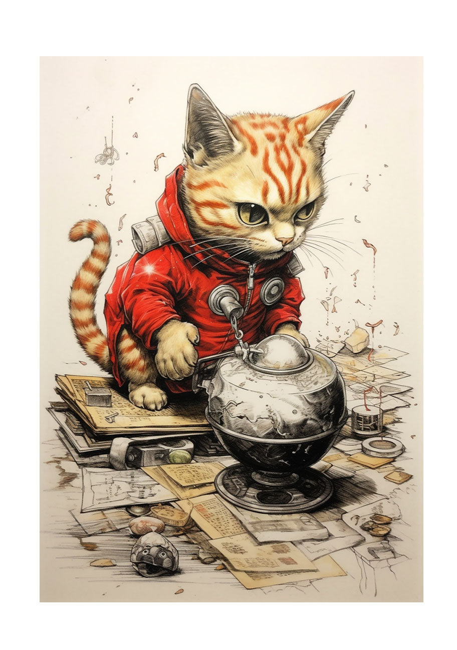猫のアートポスター原画のみ