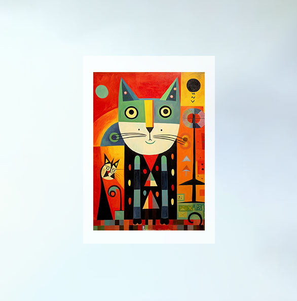 猫のアートポスター原画のみ設置イメージ