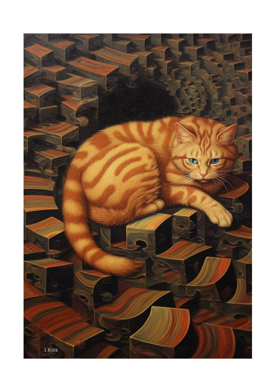猫のアートポスター原画のみ