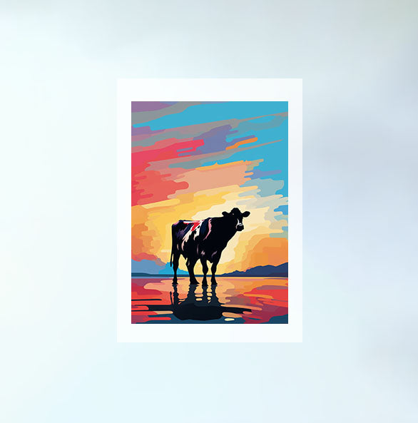 牛のアートポスター原画のみ設置イメージ