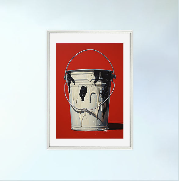 牛のアートポスター銀フレームあり