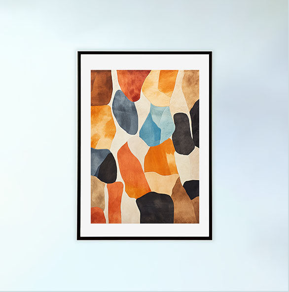 牛のアートポスター黒フレームあり