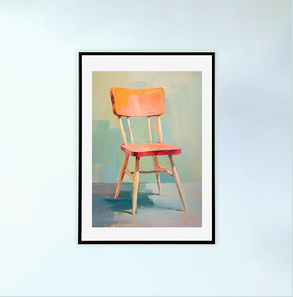 椅子のアートポスター黒フレームあり