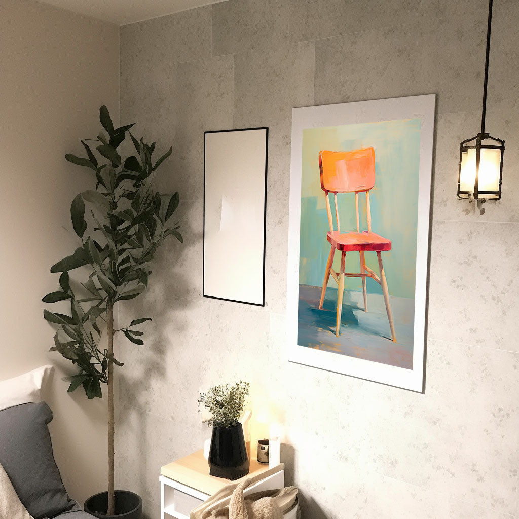 椅子のアートポスター廊下配置イメージ
