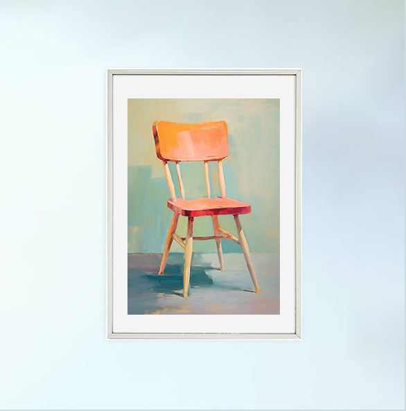 椅子のアートポスター銀フレームあり