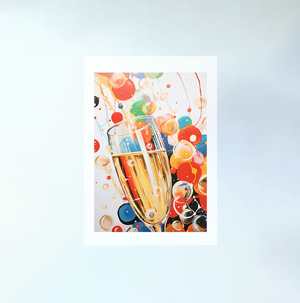 シャンパンのアートポスター原画のみ設置イメージ
